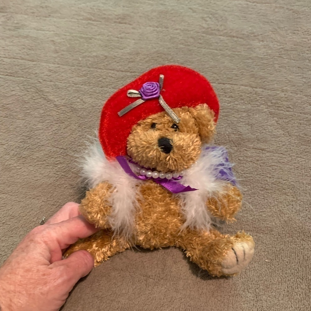 Super CUTE!!! Ms. Beary Red Hat Society Plush Teddy Bear Toy Decoration 5.5" PBC